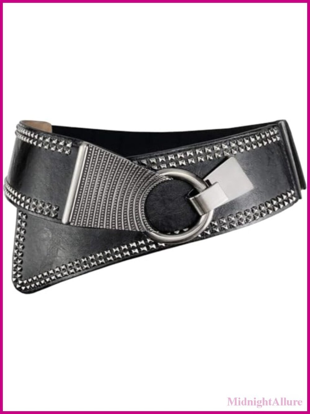 Vintage Wide Waist Belt Elastic Stretch Cinch with Interlock Buckle